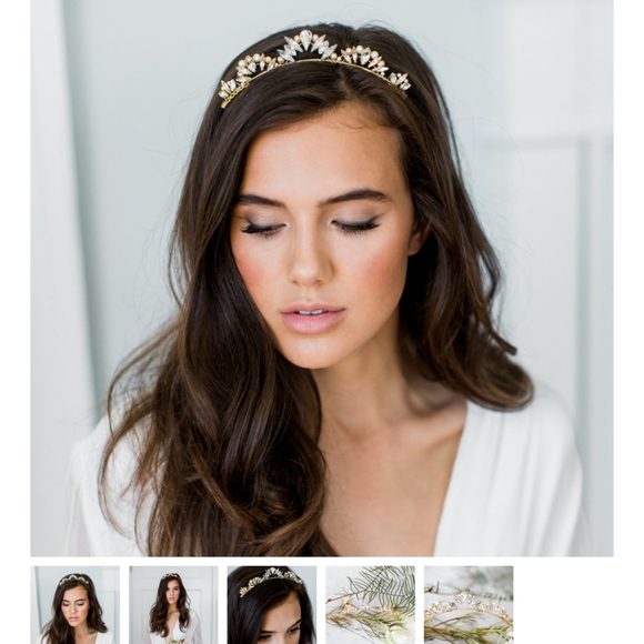 Emma Katzka Lia tiara, gold and blush - Picture 3 of 12